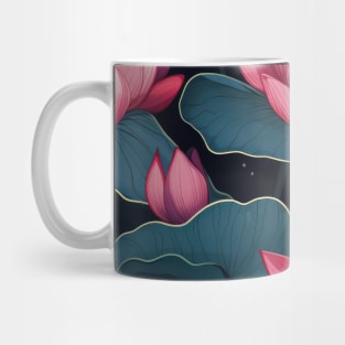 Serenity Blooms: Timeless Lotus Flower Pattern Mug